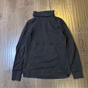 Lululemon Womens Size 6 Black Cowl Neck Long Sleeve Sweatshirt Funnel Collar